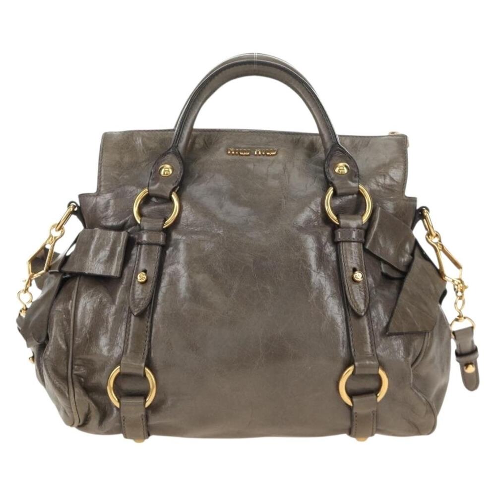 Miu Miu Matelasse Handbag Gray